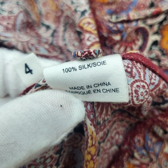 Ulla Johnson Luna 100% Silk Paisley Belted Mini Dress Goldenrod Purple Size 4 - Picture 9 of 11